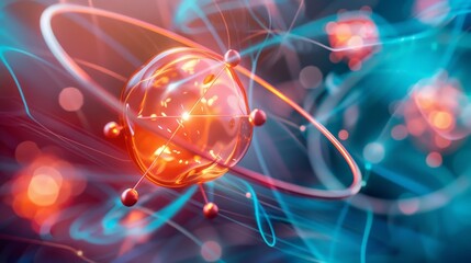 Design a picture of an electron being scattered by an atomic nucleus, explaining the concept of Rutherford scattering and nuclear structure.