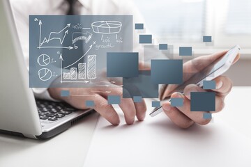 Fototapeta premium Accurate forecasting plan for future, data graph