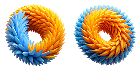 Obraz premium 3D feather boa isolated on transparent background PNG file