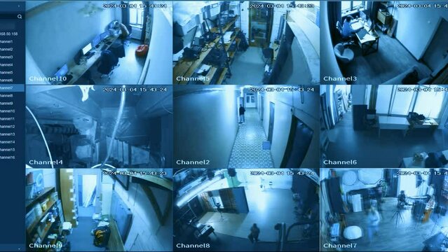 Security Surveillance Multi-Camera Setup in Office and Warehouse