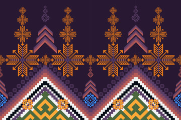 Asian style pixel art retro textile pattern with a modern twist suitable for cultural design.