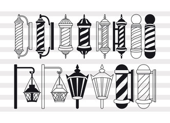 Barber Pole SVG, Barbers Silhouette, Haircut Svg, Hairdresser Svg, Barber Pole Bundle, P0052 