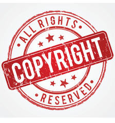 copyright stamp in Grunge Red Shade 