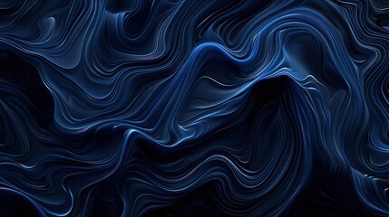 Obraz premium Twisted Waves on Black Background: Dark Cyan and Dark Blue, Free Flowing Lines. Minimalist Background in Data Visualization Style, Ultra High Definition