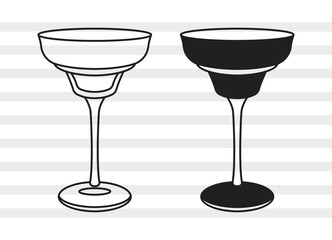 Margarita Glass SVG, Glass Silhouette, Margarita Glass With Lime Svg, Glass Bundle, P0054
