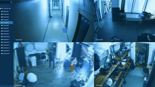 Security Surveillance Multi-Camera Setup in Office and Warehouse