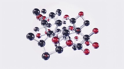 Illustrate the molecular structure of caffeine (C8H10N4O2), emphasizing the complex arrangement of carbon, hydrogen, nitrogen, and oxygen atoms.