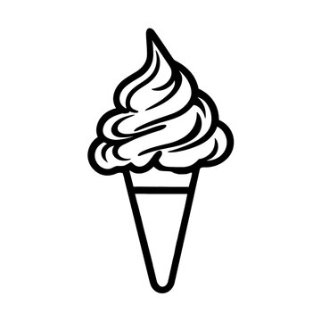 recommend clip art: Drawing of ice cream. Ice cream gelato outline vector illustration. Editable stroke.