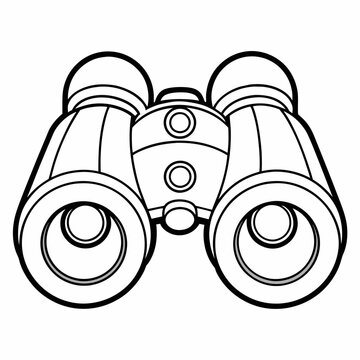 recommend clip art: Simple binocular line art vector illustration 