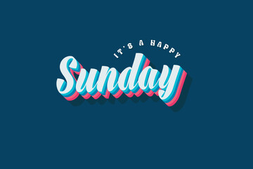 Sunday typography editable colour effect template in 3d shadow style. Suitable for brand, business logo or calendar design. Eps 10 vector.
