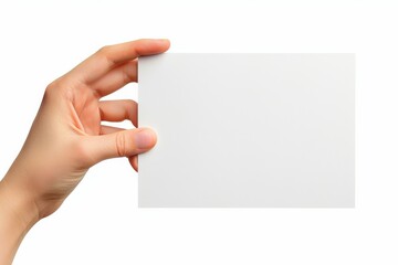 Obraz premium Blank paper mockup on hand created with generative AI