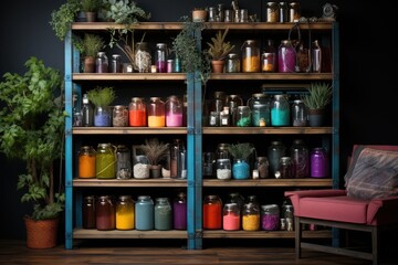 Diy garage full of materials and creative projects., generative IA