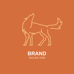 Minimalist Howling Wolf Outline