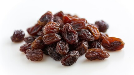 Obraz premium Raisins displayed on a white background