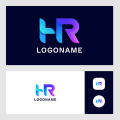 Elegant HR Monogram Logo with Stunning Gradient Colors.