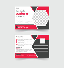 Corporate postcard template. Beautiful and trendy postcard design. Design an attractive corporate postcard.
