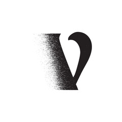 Alphabet Line Art Illustration Flat Design