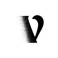 Alphabet Line Art Illustration Flat Design