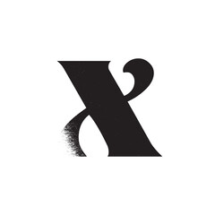 Alphabet Line Art Illustration Flat Design