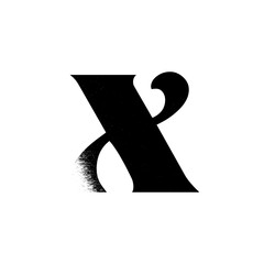 Alphabet Line Art Illustration Flat Design