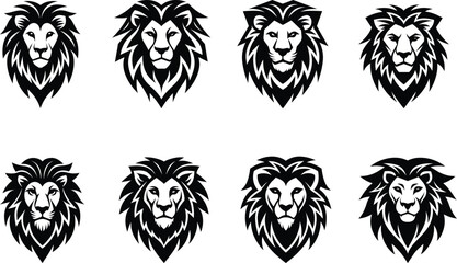 Lion head silhouette vector