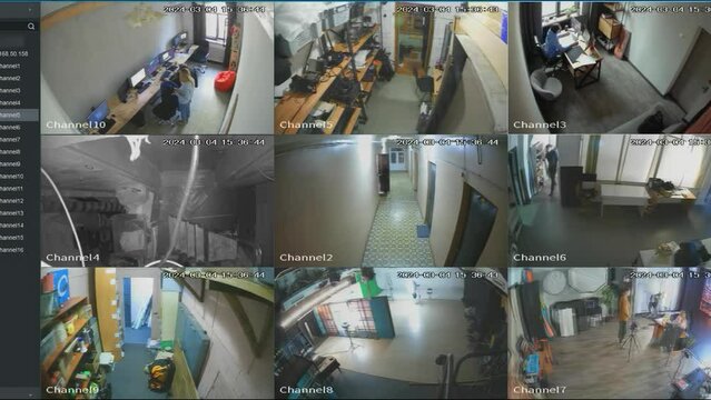 Security Surveillance Multi-Camera Setup in Office and Warehouse
