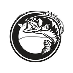 fishing logo design icon vector