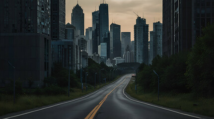 Obraz premium The road to the city 2, Generative.AI