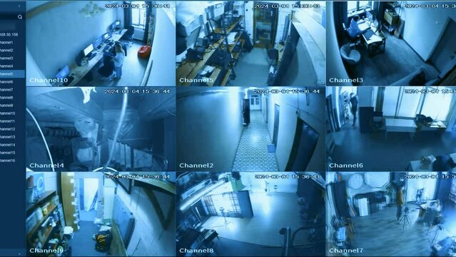 Security Surveillance Multi-Camera Setup in Office and Warehouse