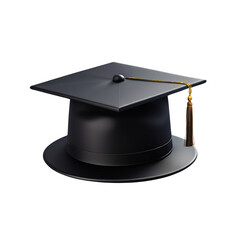 AI art captures a cheerful black graduation cap, isolated on transparent, marking a milestone