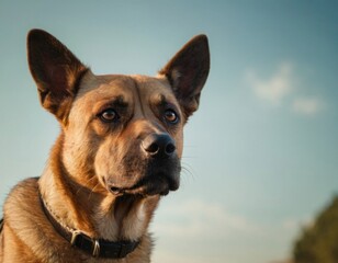 Obraz premium A majestic german shepherd running through a field at sunrise