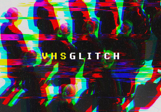 Glitch Photo Effect Mockup