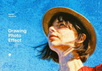 Oil Drawing Photo Effect Mockup