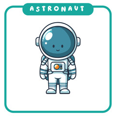 Cute astronaut, coloring book