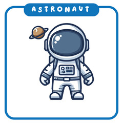 Cute astronaut, coloring book