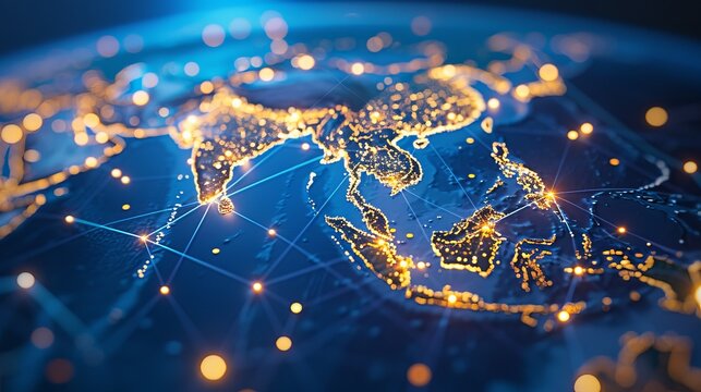 Southeast asia digital connectivity  global networks, data transfer, cyber tech, business exchange
