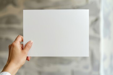 Obraz premium Blank paper mockup on hand created with generative AI