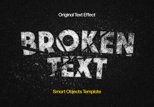 Smashed Broken Text Effect Mockup