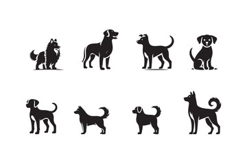 Obraz premium Dog Vector Silhouette Icon set illustration