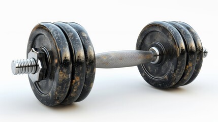 Fototapeta premium Fitness Dumbbell: Depict a fitness dumbbell, isolated on a transparent background. 