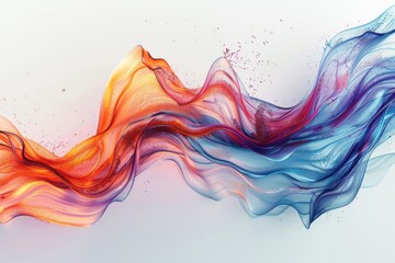 Fototapeta premium A blue and orange swirl of smoke with a blue sphere in the middle