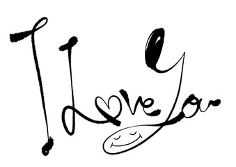 アイラブユー　手書き文字