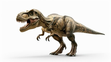 fierce tyrannosaurus rex on white background prehistoric predator ai generated illustration