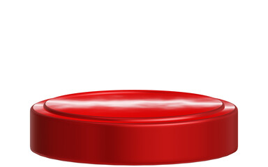 3D neon red circle podium