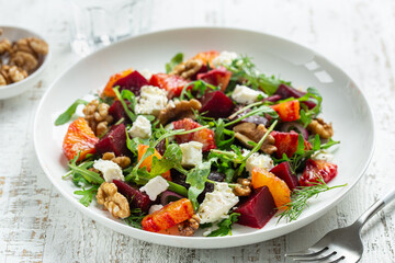  blood orange, beetroot, feta and walnut salad