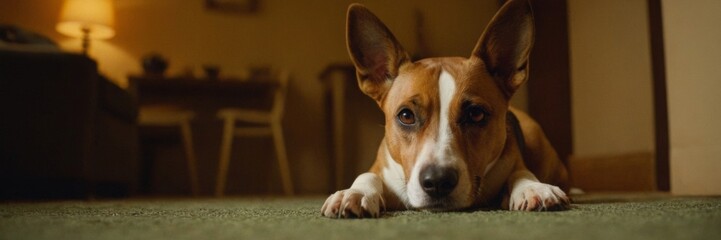 Obraz premium A cheerful labradoodle running through a park with other dogs