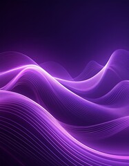 Abstract flowing neon wave purple background
