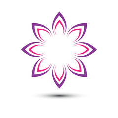 Spa salon logo, fashion and beauty symbol, purple flower