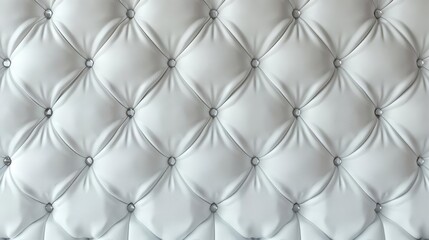 luxurious white leather upholstery with an elegant diamond tufted pattern creating a sophisticated backdrop 3d rendering