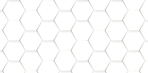 Fototapeta premium Abstract background with hexagons. Geometric hexagon polygonal pattern background vector. seamless bright white abstract honeycomb grid 3d cell tile technology texture backdrop concept.
